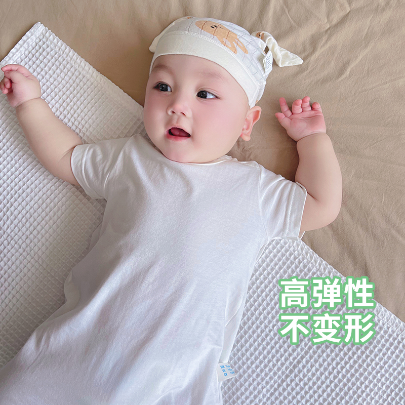 2024春夏季奥戴尔棉婴儿连体哈衣薄款短袖长裤爬服新生儿宝宝睡衣 - 图1