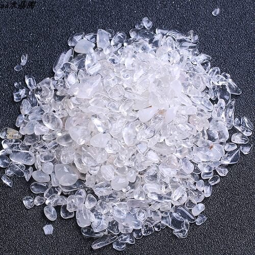 天然优质白水晶碎石消磁石净化颗粒消磁石原矿碎石瓶花盆装饰造景 - 图2