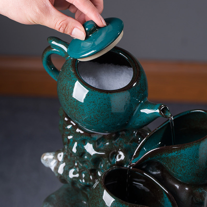 创意景观陶瓷招财摆件循环水室内流水鱼缸增氧过滤器家用流水器,淘宝优惠券,粉丝福利购,淘宝优惠卷