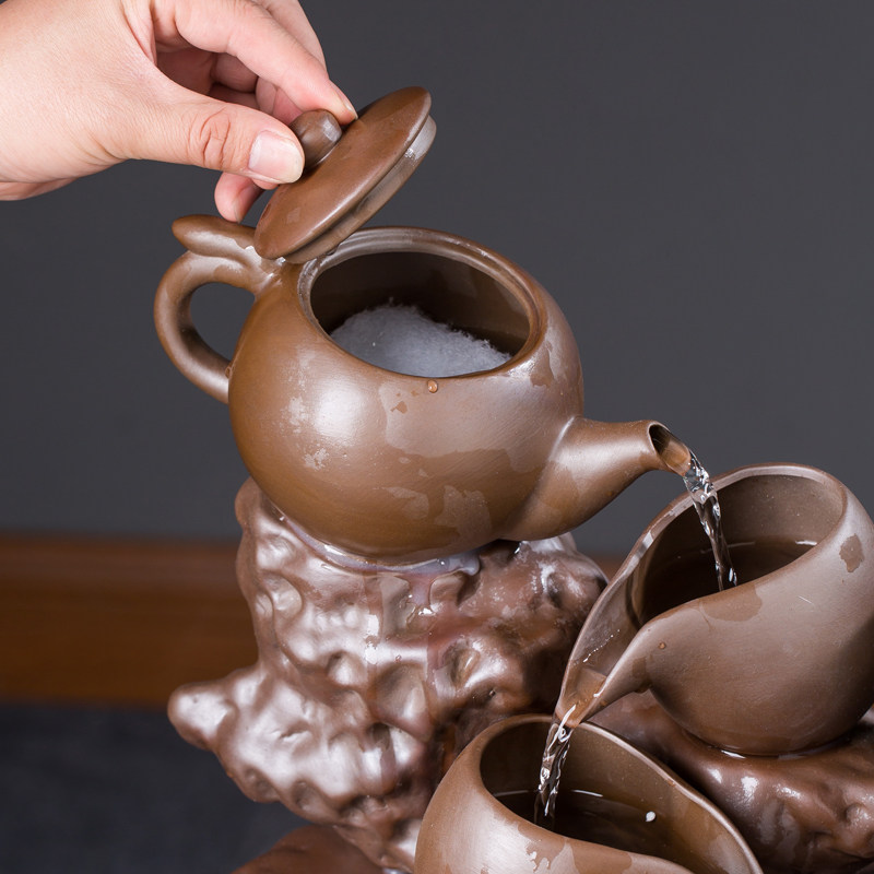 创意景观陶瓷招财摆件循环水室内流水鱼缸增氧过滤器家用流水器,淘宝优惠券,粉丝福利购,淘宝优惠卷