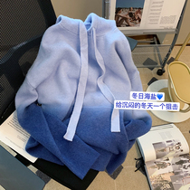 Special Cabinet Mall Withdrawal Big Card Cut Mark Tail Single Womens Dress Gradient Zdyeing with hat sweater for sweatshirt and autumn winter thickened