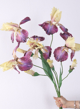 跨境仿真花 鸢尾花婚庆插花束爱丽丝家居装饰摆件造景批发假花材