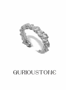 QURIOUSTONE【王凯沐周峻纬同款】蛇骨1.5圈925银戒指开口可调节