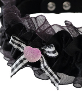 创口光合原创小众Lolita辣妹蕾丝蝴蝶结项圈甜美可爱芭风蕾丝项链