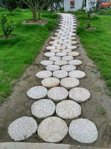 日式庭院枯山水飞石 跳石仿古圆汀步石踏步石园林景观庭院圆石板 - 图1