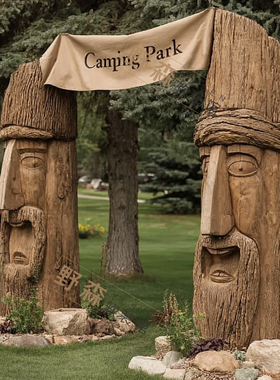 原木装饰木偶人自然角植物角露营民宿小品自然纯手工森系创意摆件