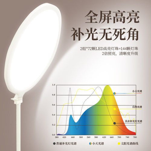 小天补光灯面部直播灯光专业直播间专用面光柔光灯主播手机桌面美 - 图3