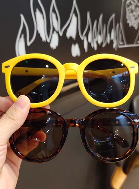 ins韩国儿童墨镜网红宝宝墨镜男女童白色防紫外线眼镜太阳镜亲子