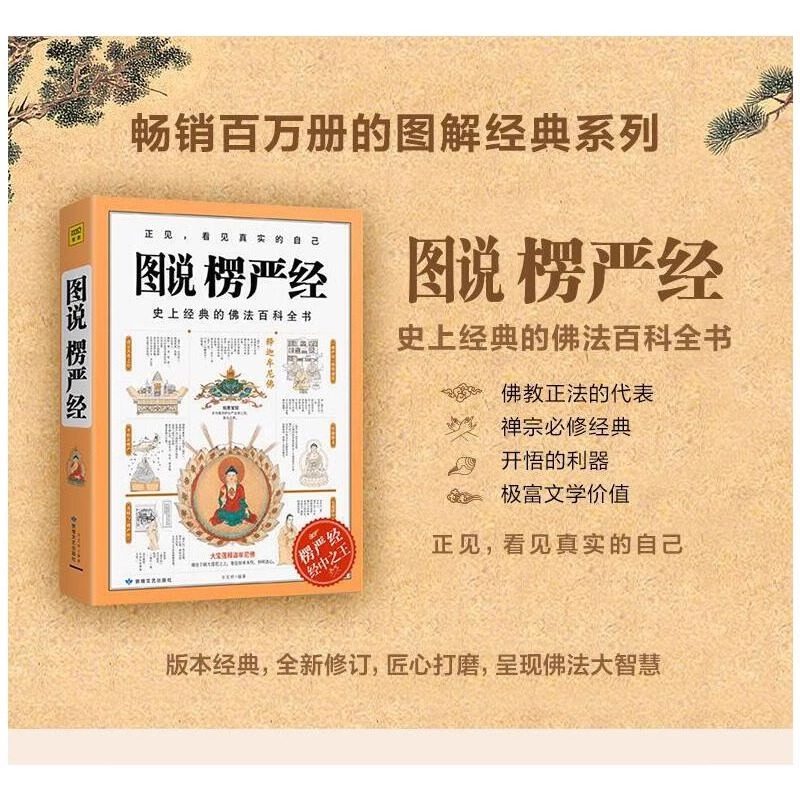 图说楞严经 经典佛法百科全书图解版 楞严经原文白话文讲义大佛顶首楞严经读记 图解楞严经 佛学入门基础知识 佛经 佛学经典书籍 - 天天券