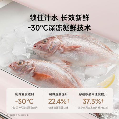 【蔷薇粉新品】小吉508Pro2.0复古法式四门大容量自动制冰电冰箱 - 图2