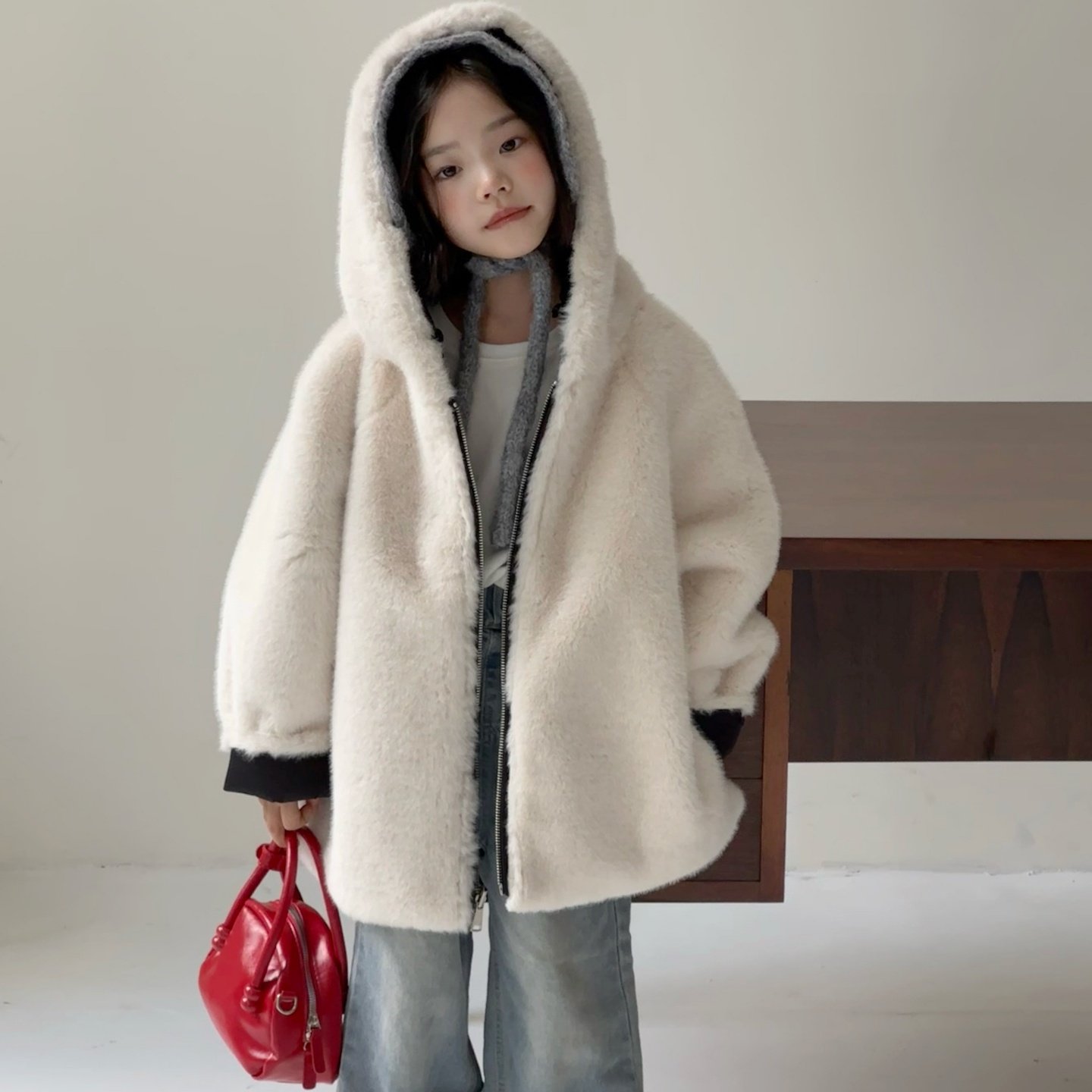 儿童毛皮大衣男女童加绒两面穿连帽上衣中大童装水貂皮草外套冬款,淘宝优惠券,粉丝福利购,淘宝优惠卷