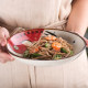 Round ceramic dish plate household microwave tableware