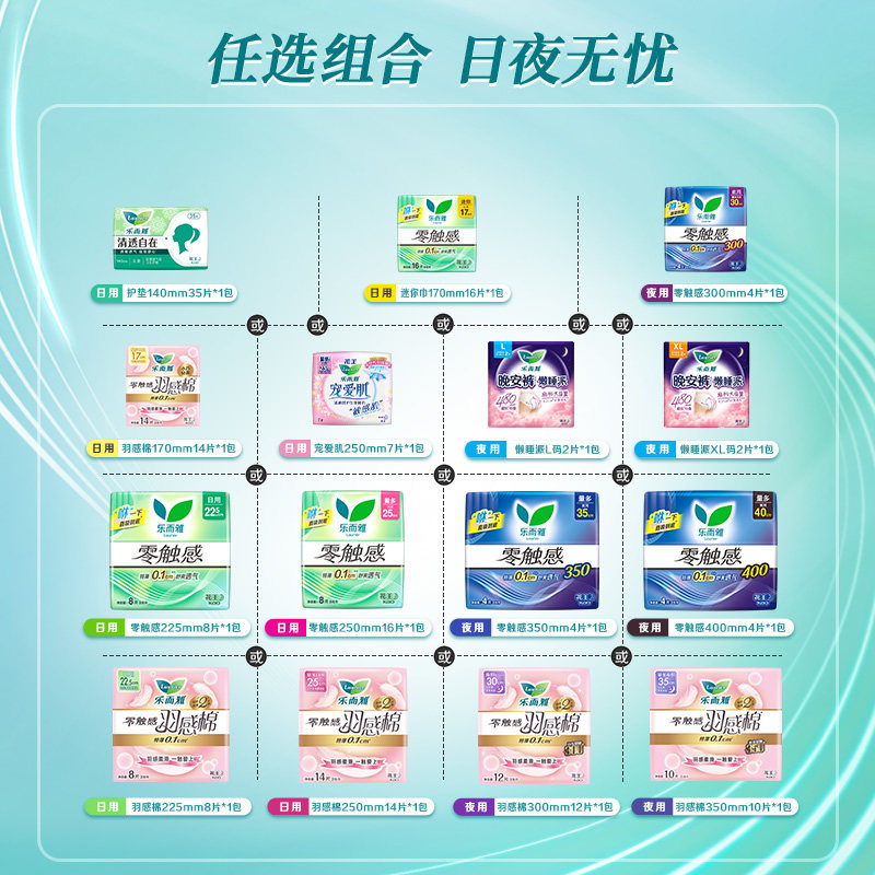 【49元任选6件】花王乐而雅零触感特薄日夜用卫生巾姨妈晚安睡裤
