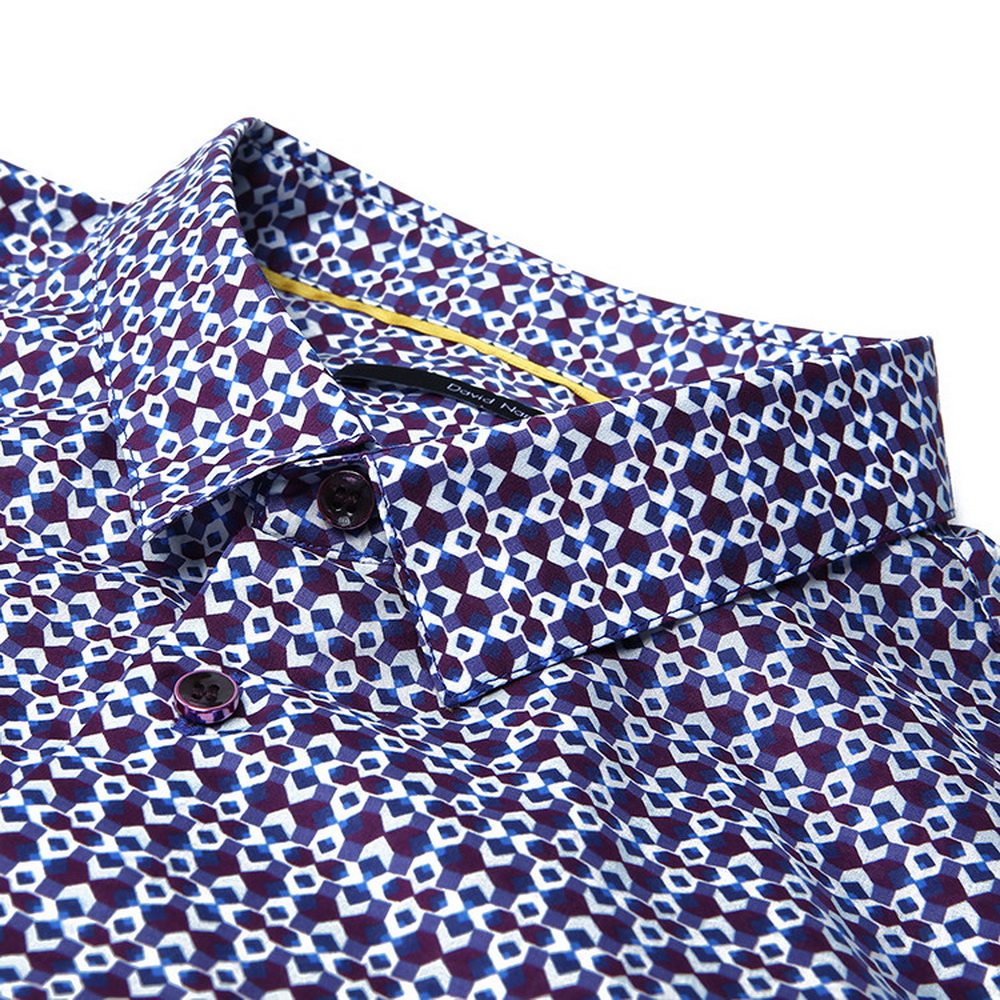 david naman紫色复古成熟稳重纽扣 魅力惠衬衫