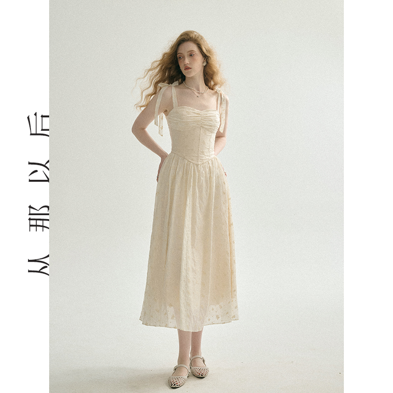 从那以后IU同款法式吊带裙海边度假长裙刺绣裙子礼服连衣裙女夏季 - 图0