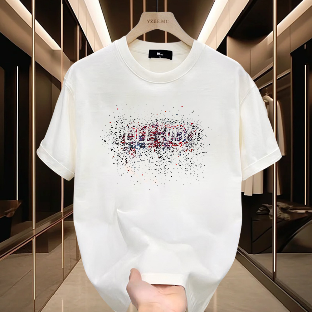 美式痞帅重磅纯棉短袖T恤青年男女款夏季ins潮牌街头宽松圆领上衣 - 图2