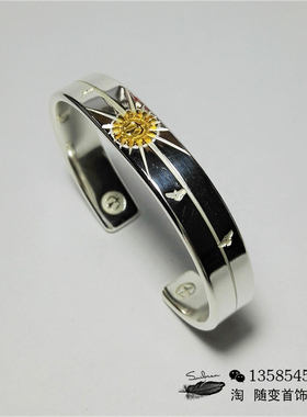 菊地健情侣复刻纯银工作室手镯