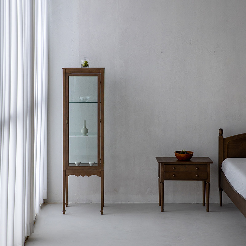 中古风实木玻璃柜客厅靠墙储物柜复古风收纳柜子实木展示柜陈列架,淘宝优惠券,粉丝福利购,淘宝优惠卷