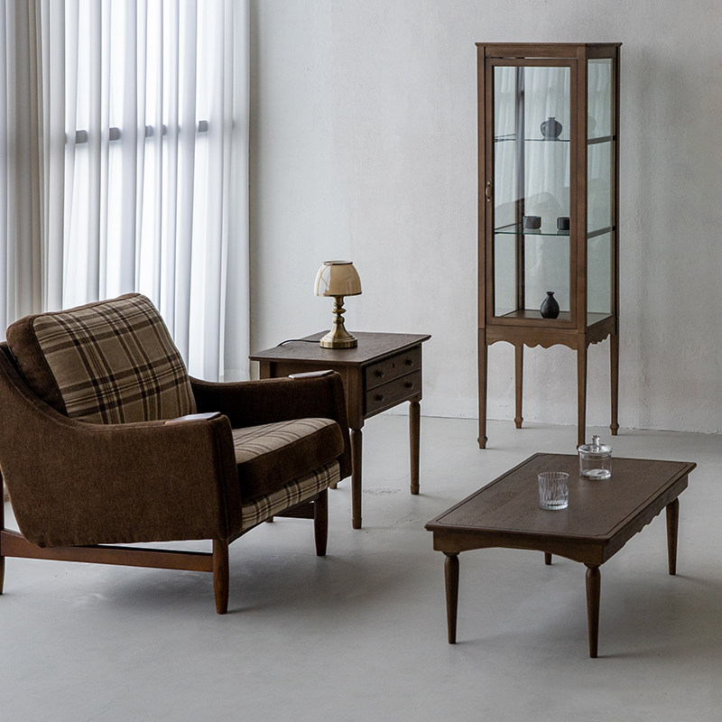 中古风实木玻璃柜客厅靠墙储物柜复古风收纳柜子实木展示柜陈列架,淘宝优惠券,粉丝福利购,淘宝优惠卷