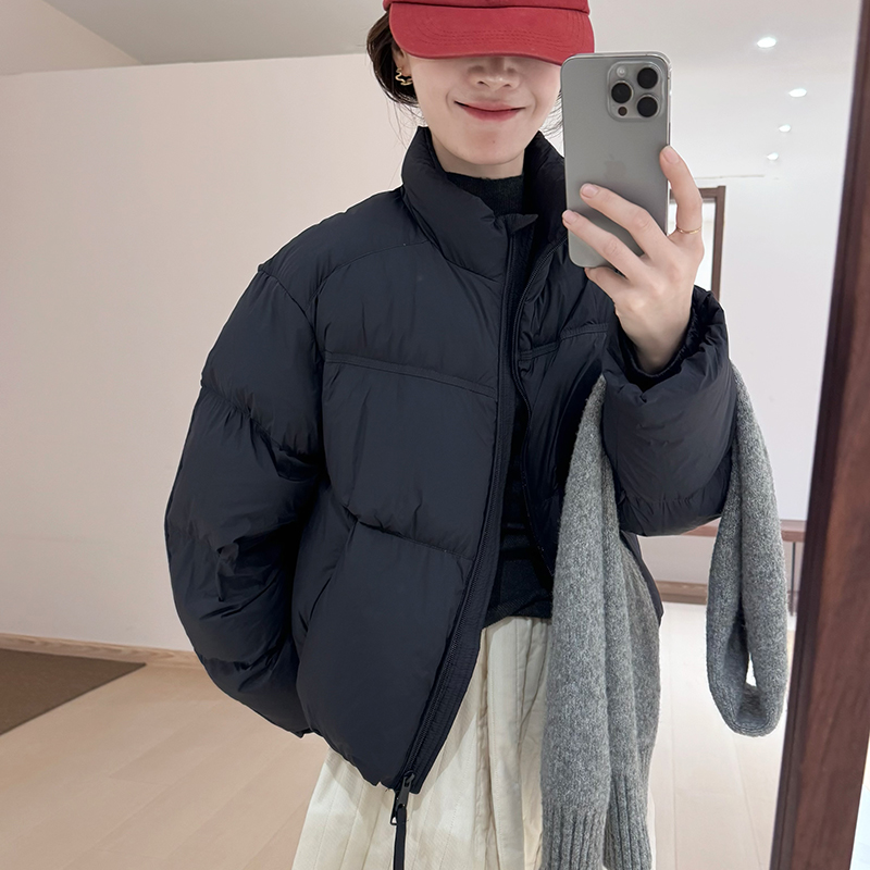 话里短款简约小个子羽绒服2025冬季新款韩版休闲显瘦上衣面包服女 - 图3