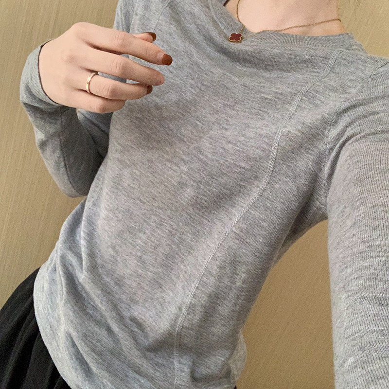 话里温柔风气质羊毛上衣2025秋季新款韩版百搭休闲修身显瘦针织衫