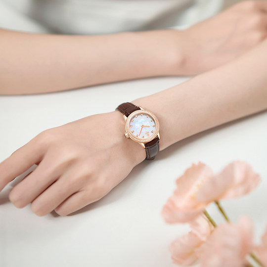 瑞士依波路石英表女士星钻系列皮带小表盘时尚腕表商务高端手表女