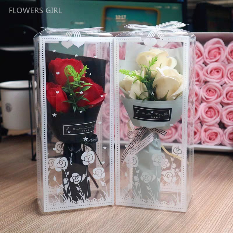 情人节肥皂花花束批发玫瑰仿真永生花女神节活动送客户香皂花花束