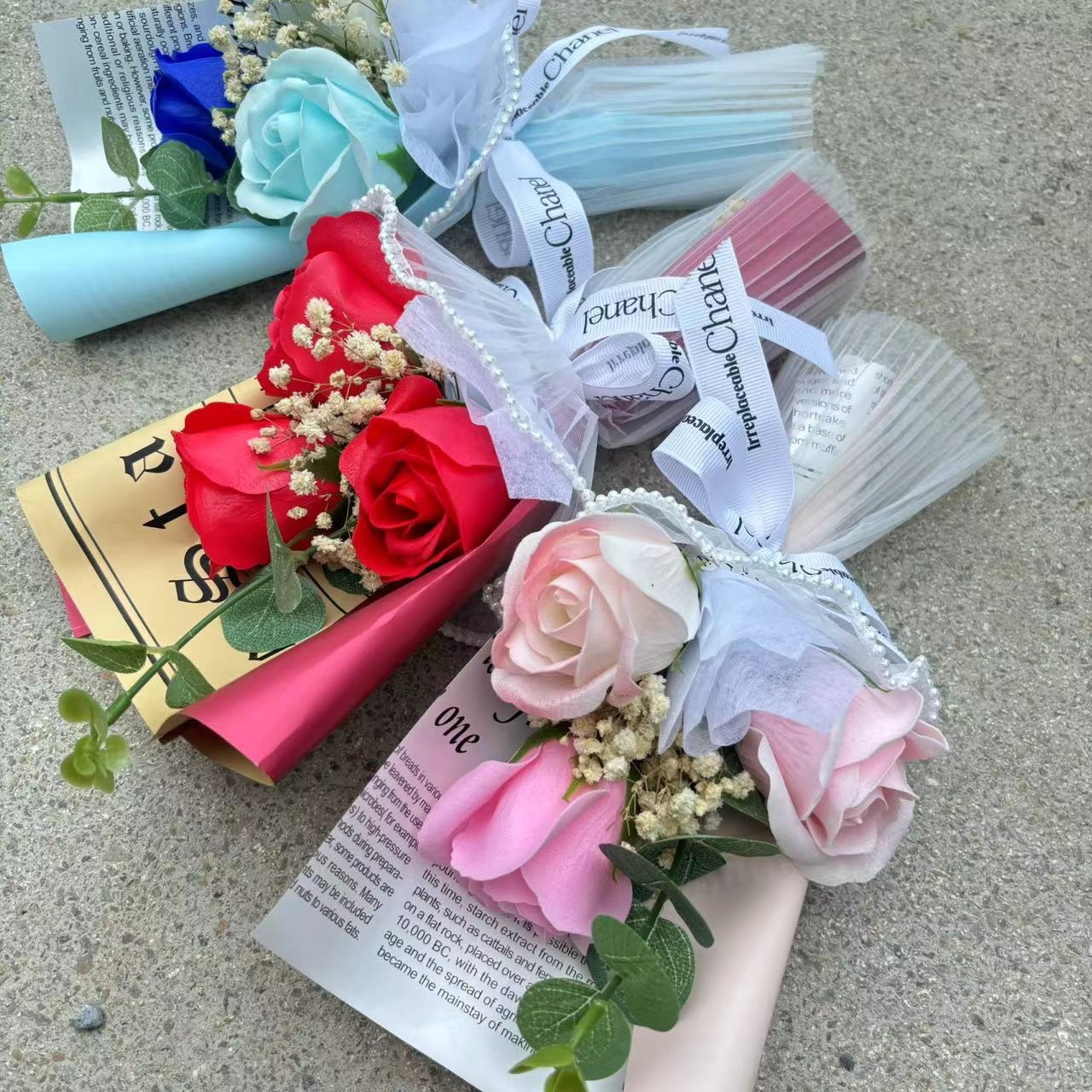 情人节肥皂花花束批发玫瑰仿真永生花女神节活动送客户香皂花花束