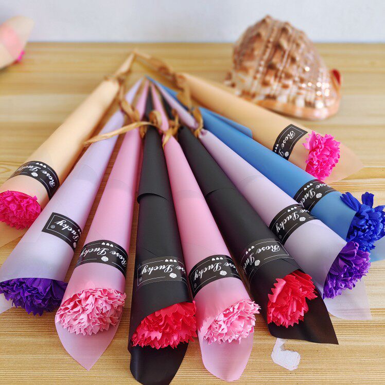 肥皂花单只玫瑰仿真花批发情人节活动送客户香皂花花束永生花礼物