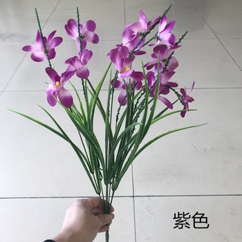 Single simulated horse orchid plastic flower orchid fake flower fake grass ຮົ້ວດອກໄມ້ handmade ດອກໄມ້ປະດັບດອກໄມ້ 7 forks ຂອງ magnolia ຂະຫນາດໃຫຍ່