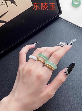 天然翡翠戒指跑环戒圈