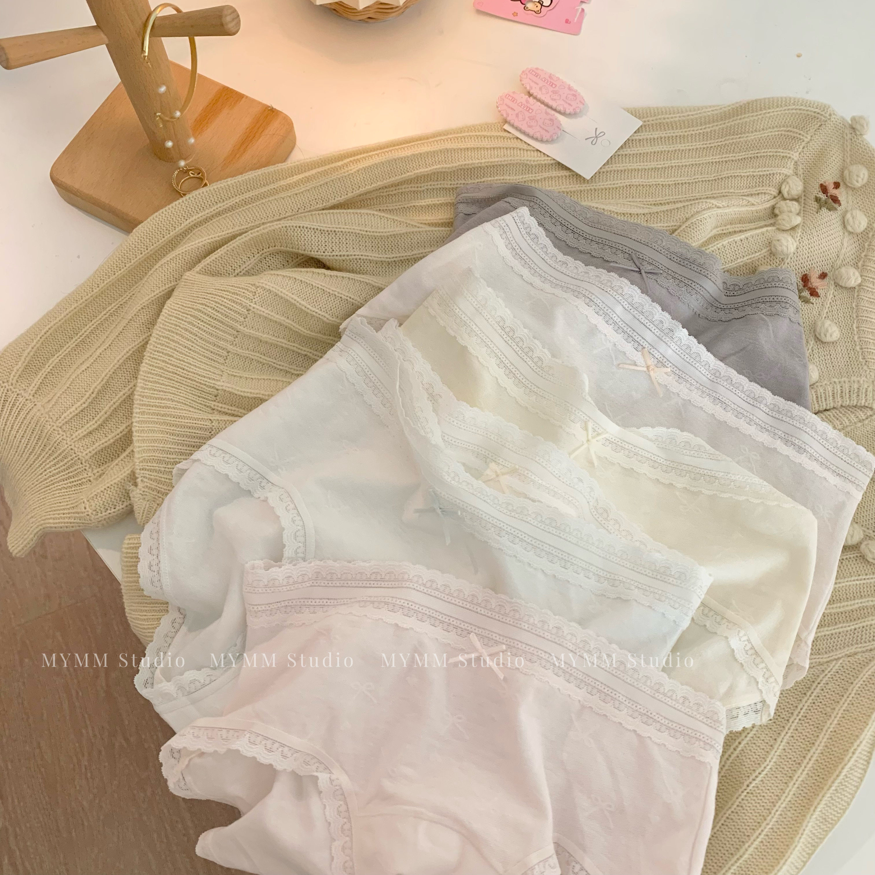 8/25 20:00 暗纹蝴蝶结 50支纯棉少女蕾丝提花透气舒适中腰内裤,淘宝优惠券,粉丝福利购,淘宝优惠卷