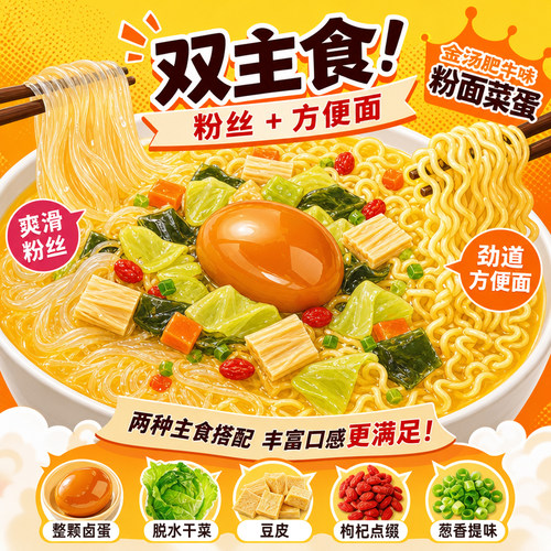 杨掌柜旗舰店粉面菜蛋6桶装粉丝麻辣烫粉菜蛋面泡面金汤肥牛美味 - 图2