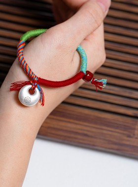 足银手链宝宝儿童女士藏式手绳