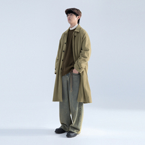 Mentmate 23AW card its green retro style male autumn winter brief mid-length light core suede coat jacket