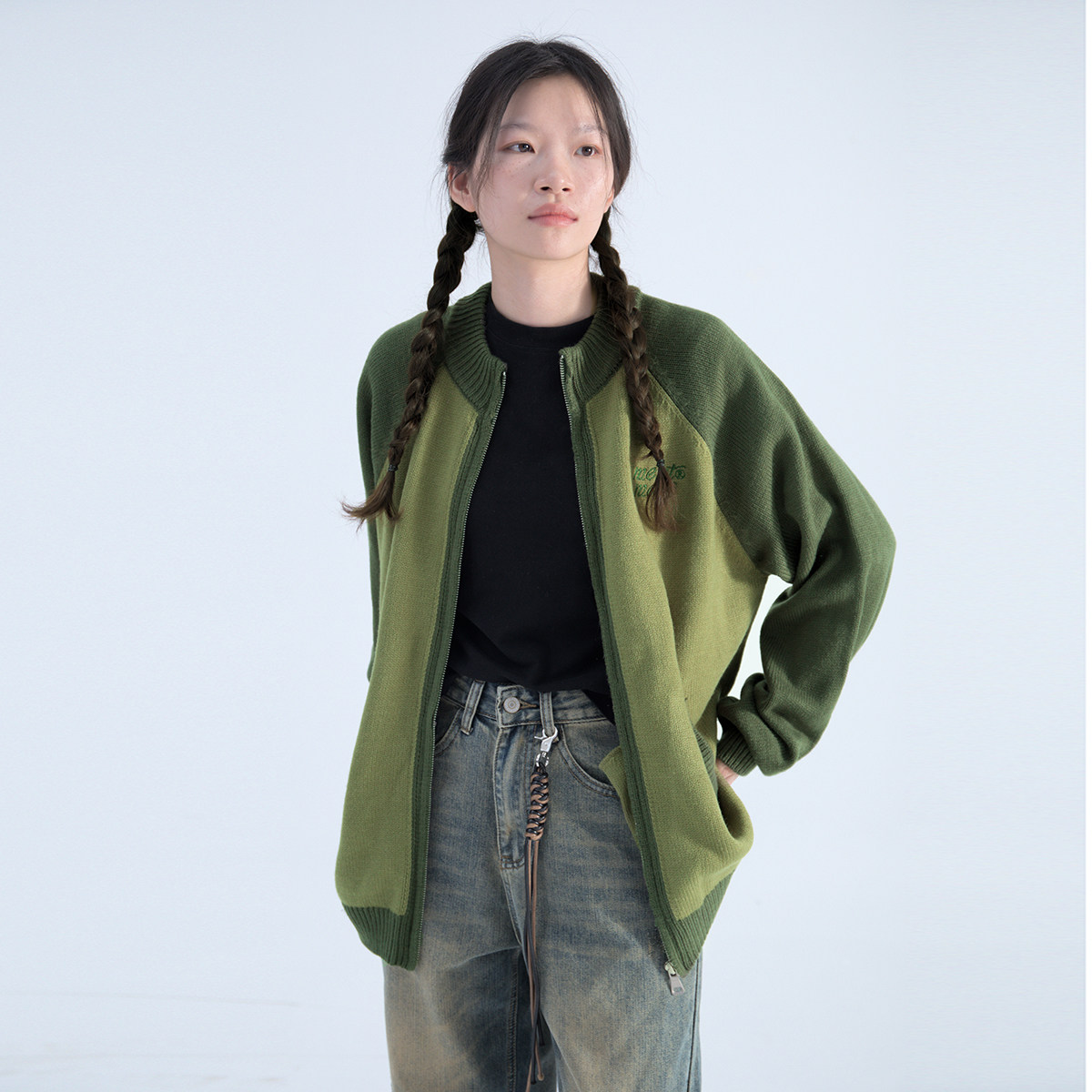 Mentmate 秋冬简约百搭拼色毛衣外套 男女情侣款休闲宽松针织开衫,淘宝优惠券,粉丝福利购,淘宝优惠卷