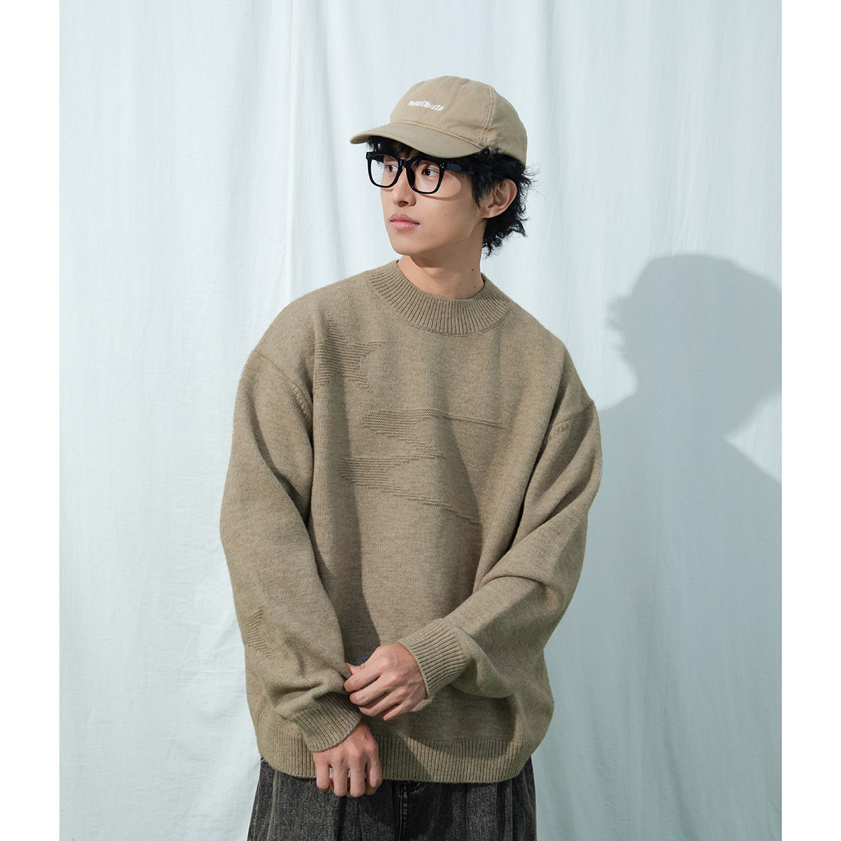 Mentmate 25AW 复古棕色系提花圆领毛衣 男女情侣秋冬百搭针织衫,淘宝优惠券,粉丝福利购,淘宝优惠卷