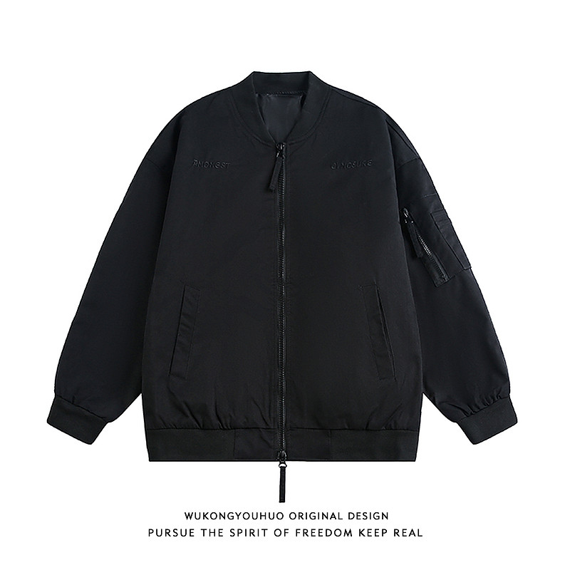 悟空有货美式复古刺绣飞行员夹克男女春季潮牌宽松百搭休闲棒球服,淘宝优惠券,粉丝福利购,淘宝优惠卷