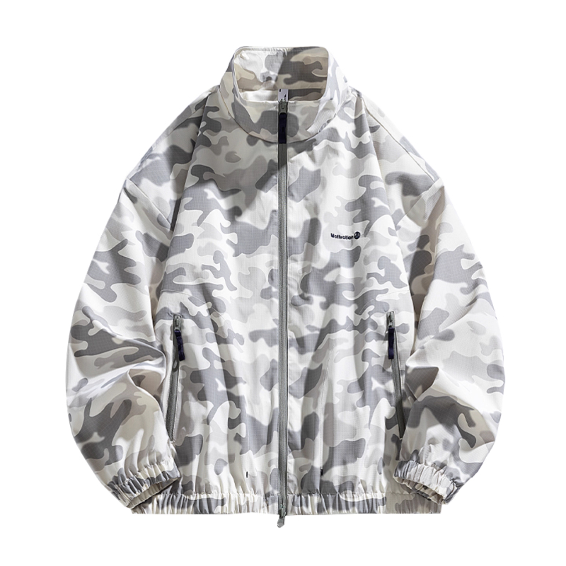 悟空有货美式复古户外机能风立领冲锋衣男女秋季潮牌情侣宽松外套 - 图3