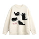 Trendy cat mohair crew neck sweater for men and women