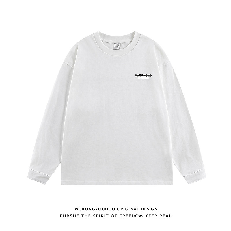 悟空有货潮牌美式字母印花圆领长袖T恤男女秋季宽松情侣百搭上衣,淘宝优惠券,粉丝福利购,淘宝优惠卷