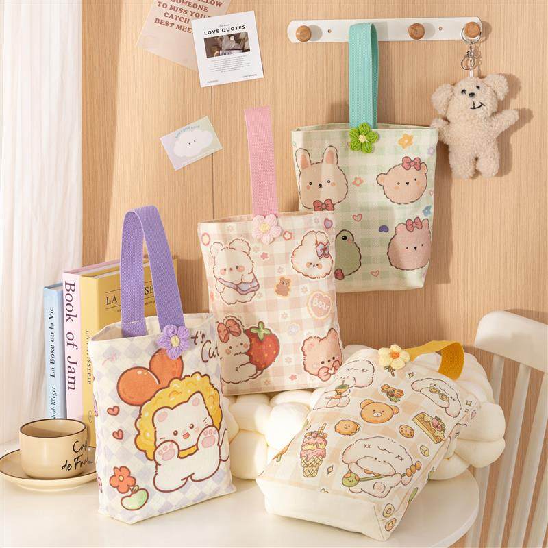 卡通格纹伴手礼帆布包女手拎简约手提袋包包女日常周边便当包书包,淘宝优惠券,粉丝福利购,淘宝优惠卷