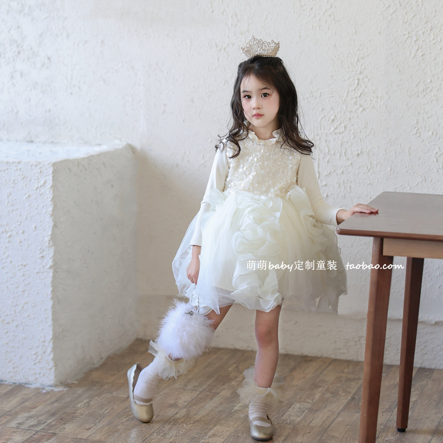 2025秋冬女童亮片网纱蓬蓬裙连衣裙儿童生日礼服裙公主裙背心裙子,淘宝优惠券,粉丝福利购,淘宝优惠卷