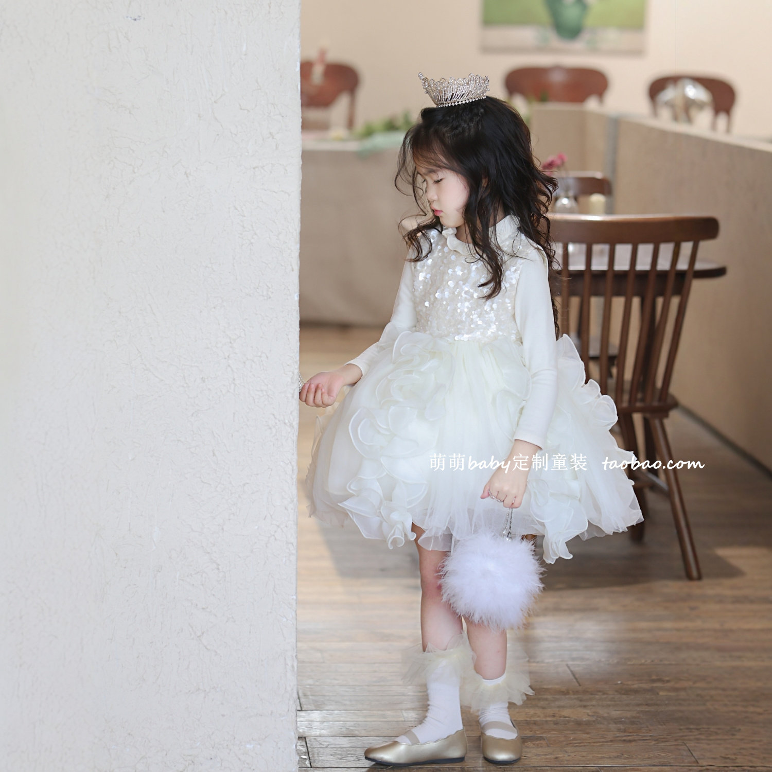 2025秋冬女童亮片网纱蓬蓬裙连衣裙儿童生日礼服裙公主裙背心裙子,淘宝优惠券,粉丝福利购,淘宝优惠卷