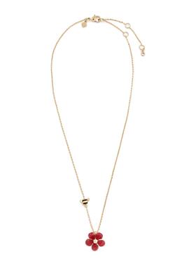 代购kate spade NEW YORK女士项链时尚精致俏皮优雅红色树脂花朵