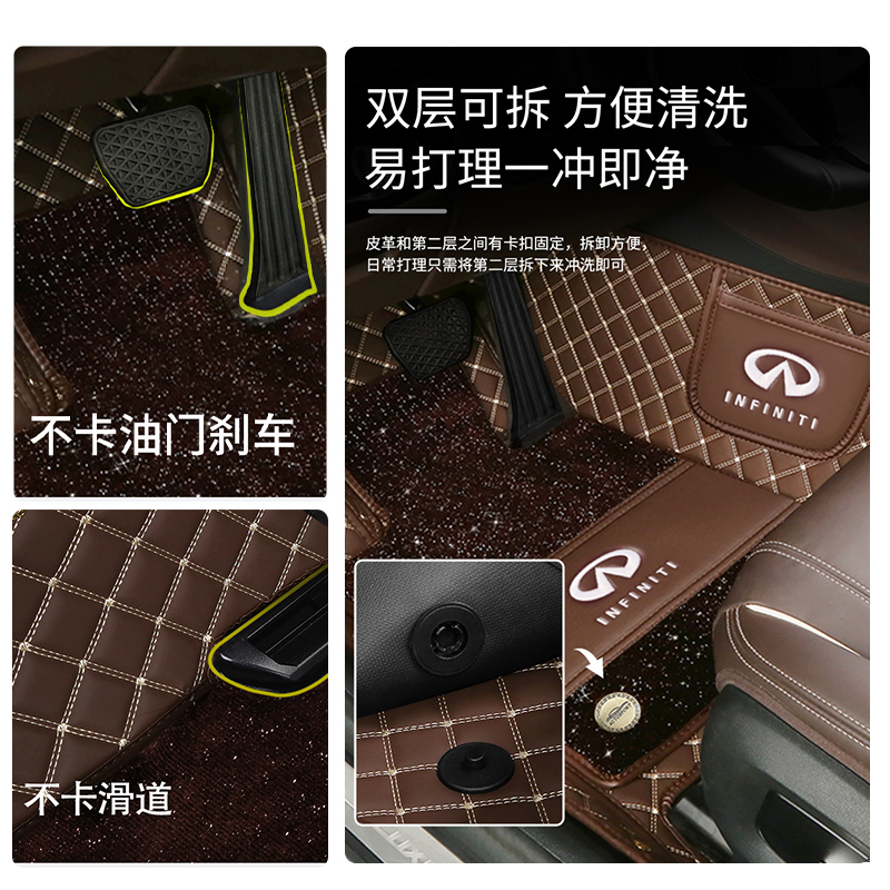 适用英菲尼迪单个主驾驶位Q50L QX50 q70l QX60 FX35全包汽车脚垫 - 图0