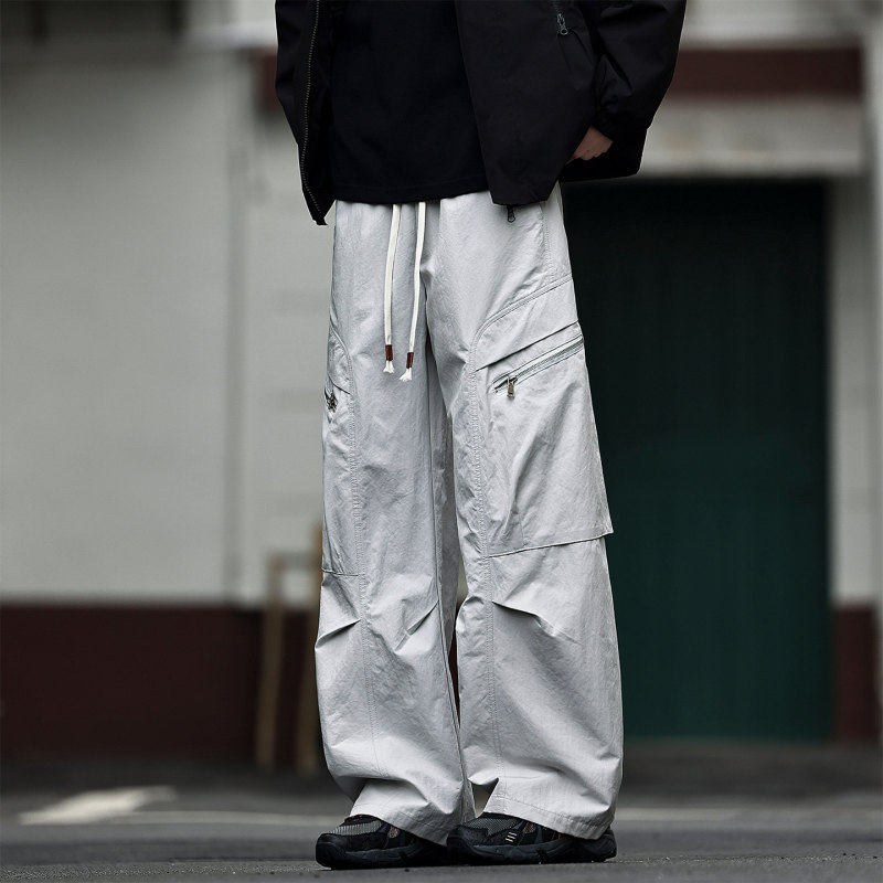 以工装裤子男款春秋季新款美式宽松直筒长裤潮牌阔腿机能运动裤純,淘宝优惠券,粉丝福利购,淘宝优惠卷
