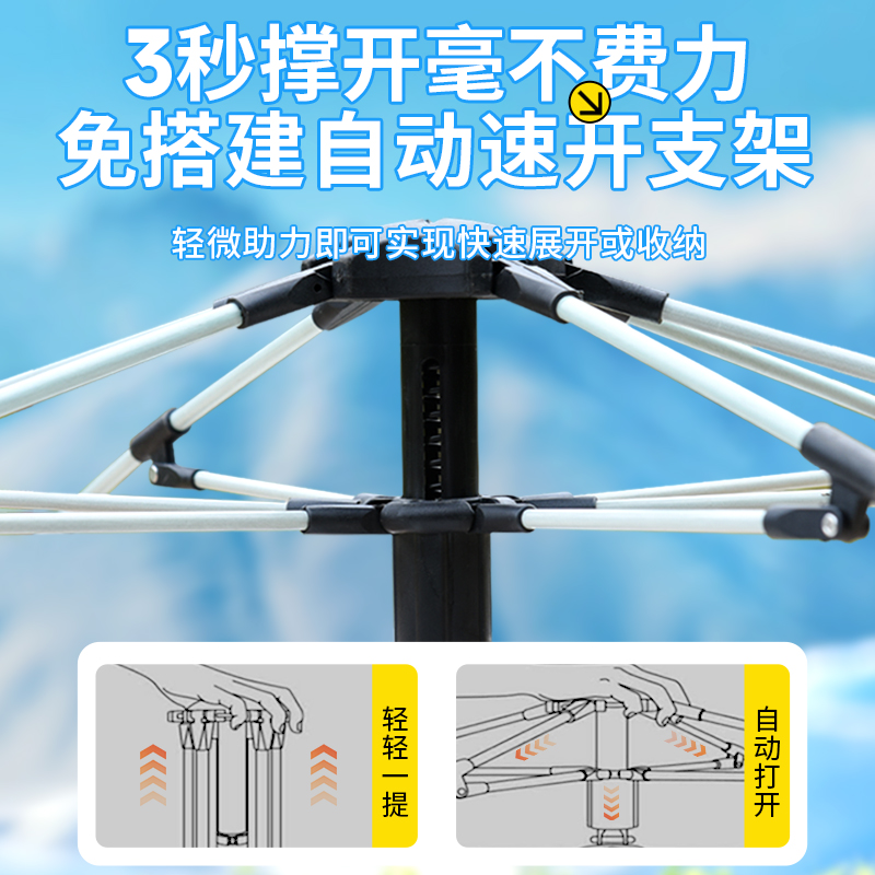 帐篷户外折叠便携式野外露营装备野营过夜防雨加厚全自动沙滩室内 - 图2