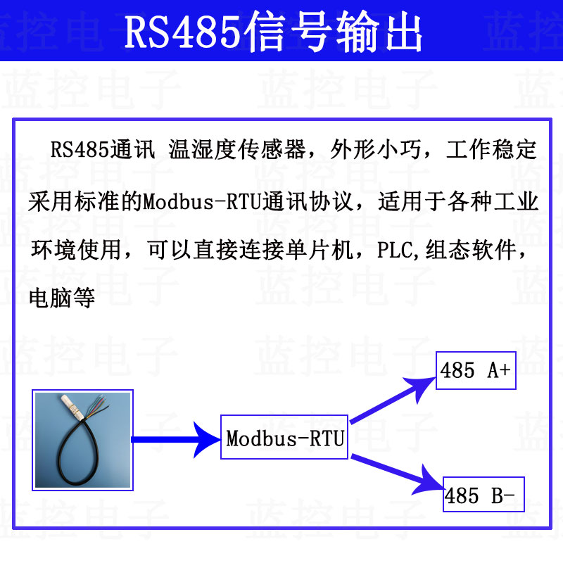 RS485温湿度传感器 变送器 modbus sht30防水防尘探头 温湿度采集 - 图1