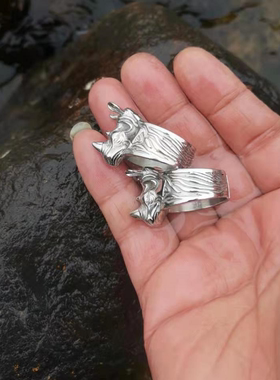 霸气单身戒指男士欧美钛钢食指